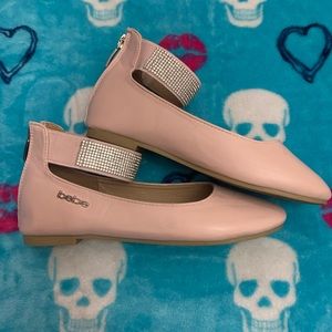 Girls size 1 Bebe pink ballet flat dress shoes